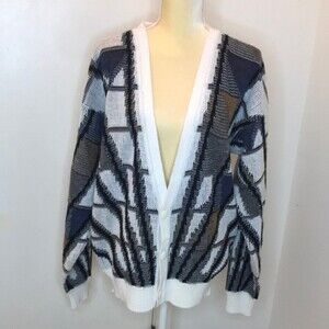 Koman oversized button up knit cardigan sweater size large